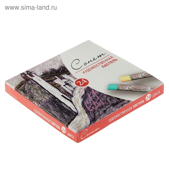 Пастель сухая ЗХК Пастель сухая ЗХК "Сонет", 24 цвета, Soft, D-8 мм/L-60 мм, круглое сечение, художественная, 7141224