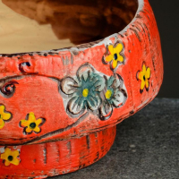 Горшок "Ветви" красный, 13,5*13,5*5,5 см Горшок "Ветви" красный, 13,5*13,5*5,5 см