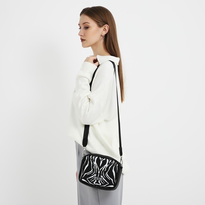 Сумка женская из искусственной кожи &laquo;Зебра&raquo;, 19х14х6 см.