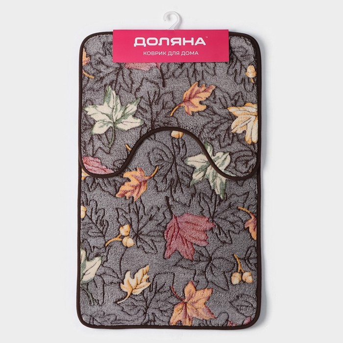 Коврики для ванной и туалета Доляна «Осенние листья», 2 шт: 40×50 см, 50×80 см Коврики для ванной и туалета Доляна «Осенние листья», 2 шт: 40×50 см, 50×80 см