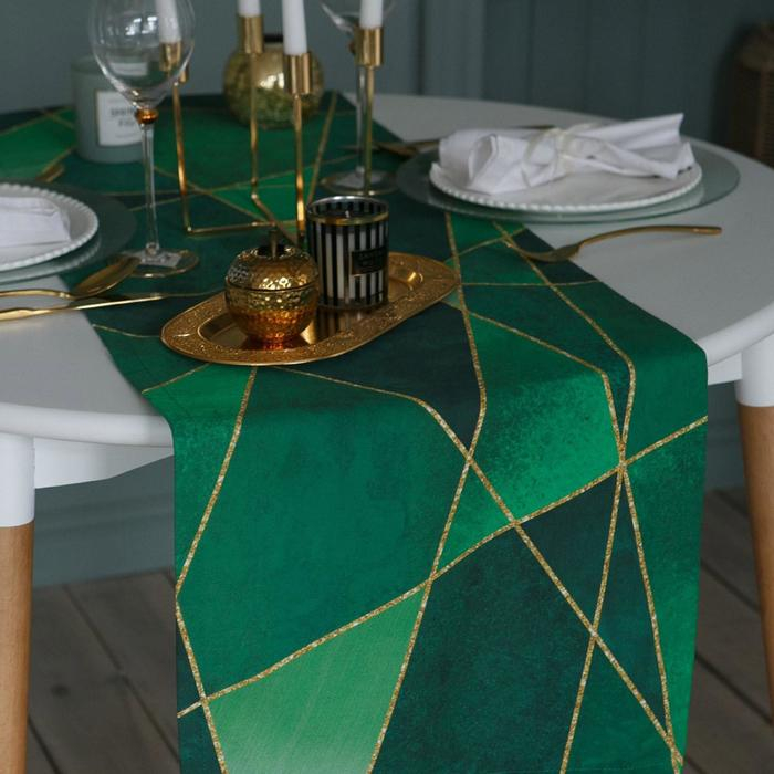 Дорожка на стол &laquo;Этель&raquo; Изумруд 40х146 см
