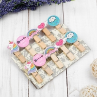 Прищепки декоративные с веревкой для подвеса &laquo;Вдохновение&raquo; набор 10 шт.