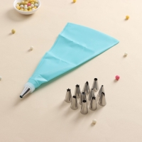 Набор кондитерский &laquo;С любовью&raquo;, 14 предметов: насадки 12 шт d=1,7 см, адаптер, мешок 30&times;15 см