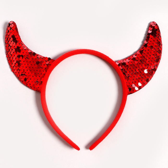 Карнавальный ободок &laquo;Рожки&raquo;, с пайетками