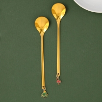 Новый год. Подарочный набор ложек с подвесами &laquo;Роскошного нового года&raquo;, 2 шт., 14.8 х 2.7 см