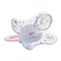 Соска - пустышка силиконовая ортодонтическая «Зайка», от 12 мес., с колпачком, цвет розовый Соска - пустышка силиконовая ортодонтическая «Зайка», от 12 мес., с колпачком, цвет розовый