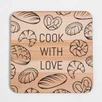 Набор кухонный Доляна Cook with love: прихватка, подставка под горячее