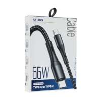 Кабель Type-C - Type-C, 3 А, 66 W, быстрая зарядка, тканевая оплётка, 1 метр, чёрный Кабель Type-C - Type-C, 3 А, 66 W, быстрая зарядка, тканевая оплётка, 1 метр, чёрный