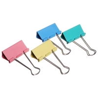 Набор зажимов для бумаг, 51 мм, цветные, 4 цвета, МИКС Набор зажимов для бумаг, 51 мм, цветные, 4 цвета, МИКС