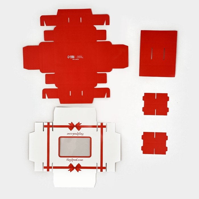 Коробка складная под 6 конфет &laquo;Поздравляю&raquo;, 13,5 х 9,8 х 3,8 см
