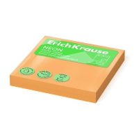 Блок с липким краем бумажный 75х75 мм, ErichKrause "Neon", 100 листов, оранжевый Блок с липким краем бумажный 75х75 мм, ErichKrause "Neon", 100 листов, оранжевый