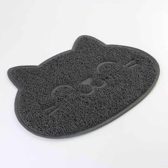 Коврик универсальный под миску и лоток &laquo;Мордочка&raquo;, 30х40 см, серый