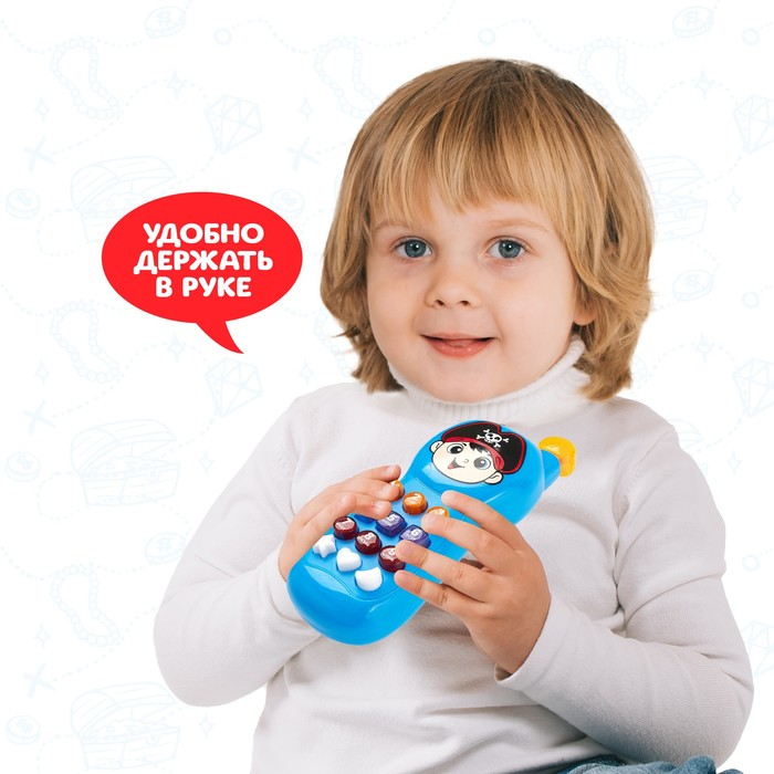 Телефончик музыкальный &laquo;Храбрый пират&raquo;, световые эффекты, русская озвучка, работает от батареек