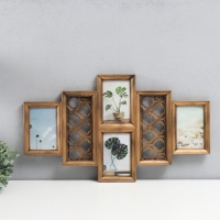 Фоторамка пластик на 4 фото 10х15 см "Узор" золото 35х61х2 см Фоторамка пластик на 4 фото 10х15 см "Узор" золото 35х61х2 см