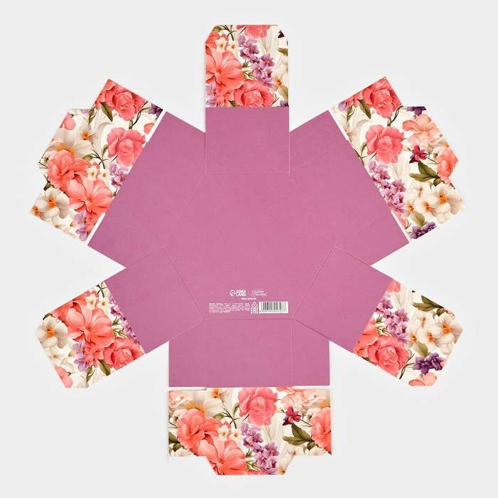 Коробка складная &laquo;Яркие цветы&raquo;, 15 х 13 х 6 см