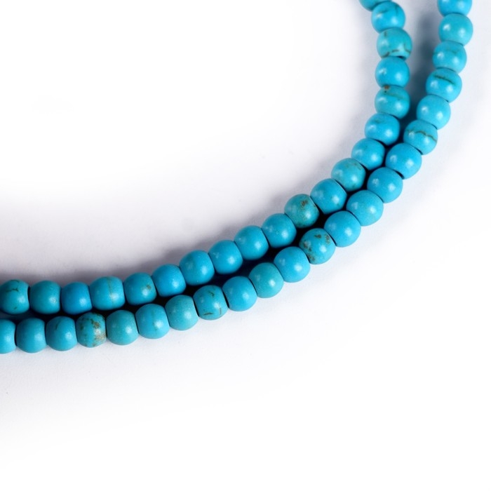 Бусины из натурального камня &laquo;Бирюза&raquo; набор 90 шт., размер 1 шт. &mdash; 4 мм