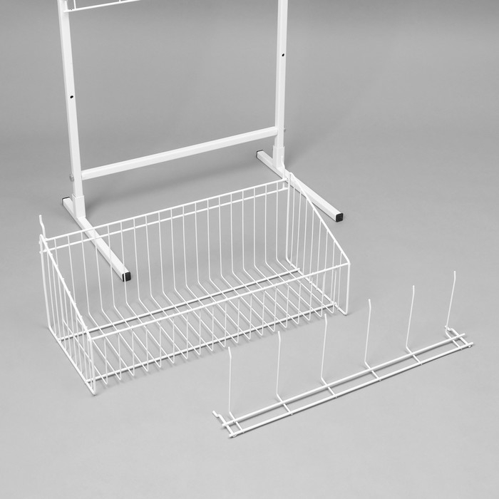 Стойка прикассовая, с крючками, 64&times;50&times;185 см, цвет белый