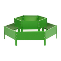 Клумба оцинкованная, 2 яруса, d = 60–80 см, h = 30 см, ярко-зелёная, Greengo Клумба оцинкованная, 2 яруса, d = 60–80 см, h = 30 см, ярко-зелёная, Greengo