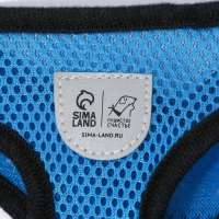 Шлейка дышащая с поводком и светоотражающей нашивкой, S, ОШ 27, ОГ 30-38, синяя Шлейка дышащая с поводком и светоотражающей нашивкой, S, ОШ 27, ОГ 30-38, синяя