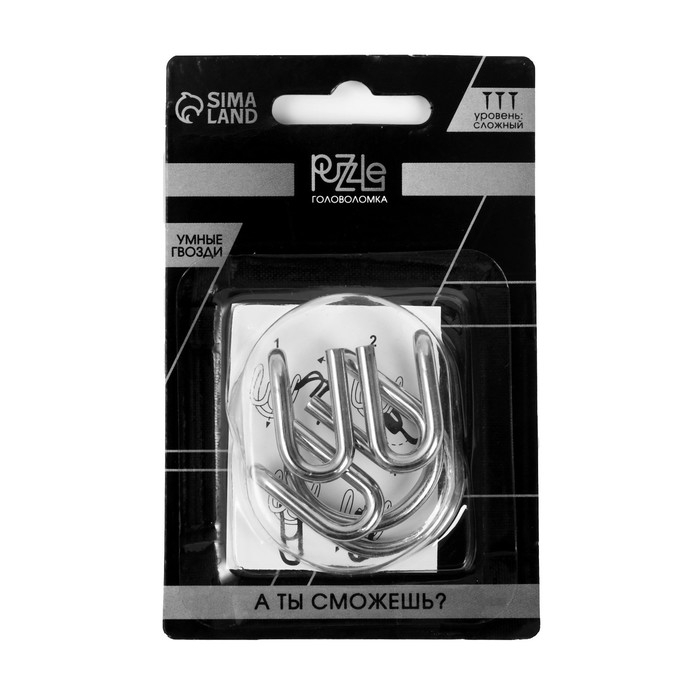 Головоломка Игры разума &laquo;Умные гвозди&raquo; №6,на блистере