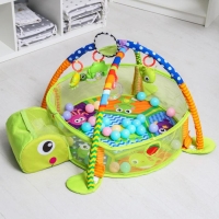 Развивающий коврик 3 в 1 &laquo;Черепаха&raquo;, 30 цветных шариков, 4 игрушки