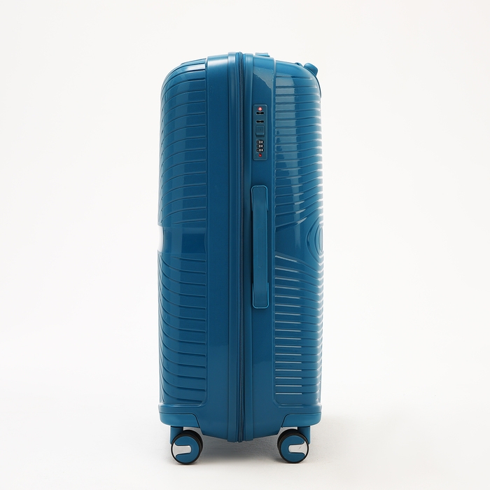 Чемодан большой 100 л (L), отдел на молнии, кодовый замок, цвет синий