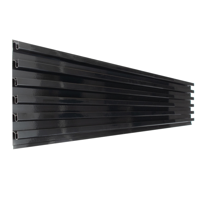 Экономпанель металл 1 мм, 1 паз, 15,5&times;1,9&times;100 см, шаг 2,5 см, цвет чёрный