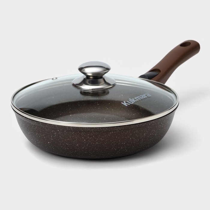 Набор кухонной посуды № 8 «Мраморная», крышка, антипригарное покрытие, цвет кофейный мрамор Набор кухонной посуды № 8 «Мраморная», крышка, антипригарное покрытие, цвет кофейный мрамор