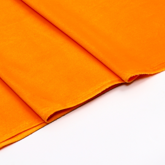 Лоскут, плюш на трикотажной основе, оранжевый, 100 &times; 150 см, 100% п/э