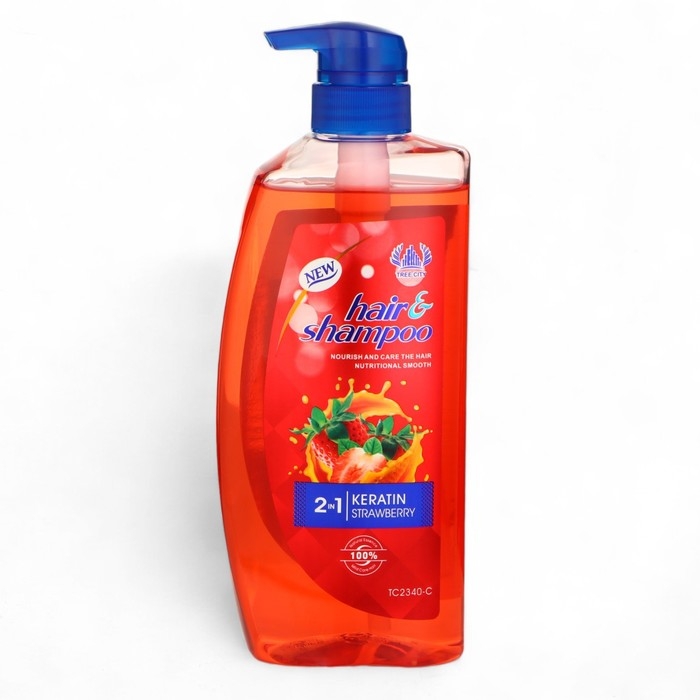 Шампунь для волос с кератином и экстрактом клубники, питание и уход, 820 мл Шампунь для волос с кератином и экстрактом клубники, питание и уход, 820 мл
