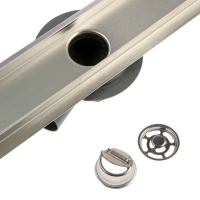 Трап ZEIN, c флaнцeм свободного вращения 360&deg;, 7х70 см, d=40/50 мм, нерж. сталь, сатин