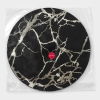 Салфетка сервировочная на стол &laquo;Мрамор&raquo;, d=38 см, цвет чёрный