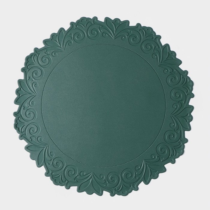 Набор салфеток сервировочных «Элоиза», 4 шт, d=37,5 см, цвет зелёный Набор салфеток сервировочных «Элоиза», 4 шт, d=37,5 см, цвет зелёный
