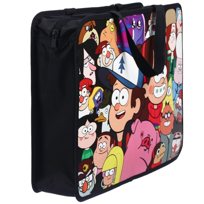 Папка пластиковая с ручками А4, на молнии, 75х330х260 мм, Гравити Фолз Папка пластиковая с ручками А4, на молнии, 75х330х260 мм, Гравити Фолз