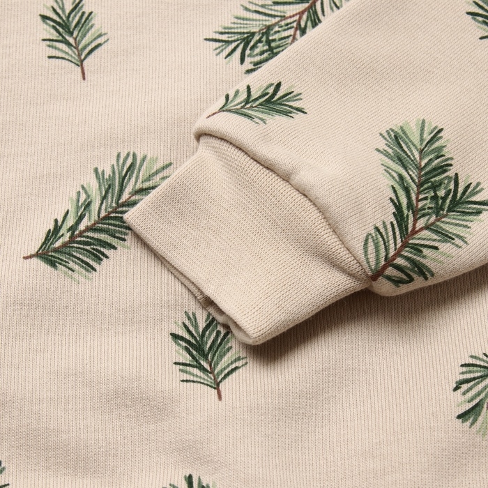 Новый год. Костюм (свитшот и брюки) Крошка Я "Еловые веточки", рост 86-92 см