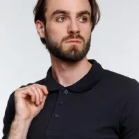 Рубашка поло мужская Adam, темно-синяя, размер M