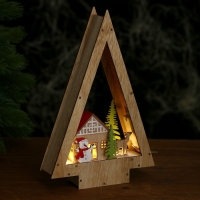 Декор с подсветкой &laquo;Домик в виде ёлки&raquo; 18 &times; 5 &times; 28 см