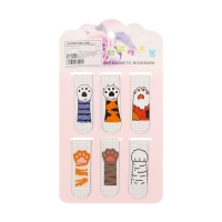 Набор закладок магнитных для книг 6 штук Лапки 60*19мм МИКС CALLIGRATA