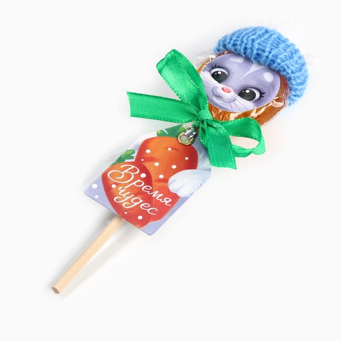 Леденец новогодний на палочке &laquo;Время чудес&raquo;, вкус: апельсин, 15 г.