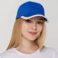 Бейсболка Honor, ярко-синяя с белым кантом Бейсболка Honor, ярко-синяя с белым кантом