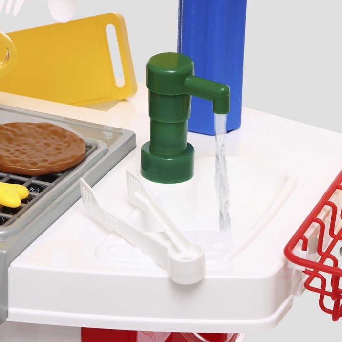 Игровой модуль &laquo;Кухня для Шефа&raquo; с аксессуарами, свет, звук, бежит вода из крана, 33 предмета