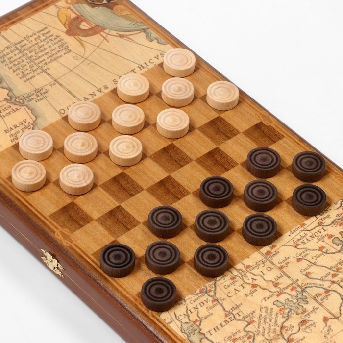 Нарды деревянные большие, настольная игра Нарды деревянные большие, настольная игра "Морские", 50 х 50 см, с шашками