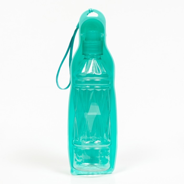 Автопоилка прогулочная с фигурной бутылочкой, 450 мл, бирюзовая Автопоилка прогулочная с фигурной бутылочкой, 450 мл, бирюзовая