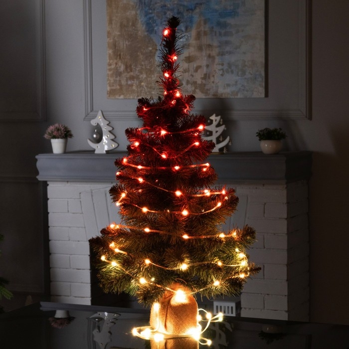 Умная гирлянда &laquo;Нить&raquo; 20 м роса, IP44, серебристая нить, 200 LED, управление с приложения, свечение RGB, USB