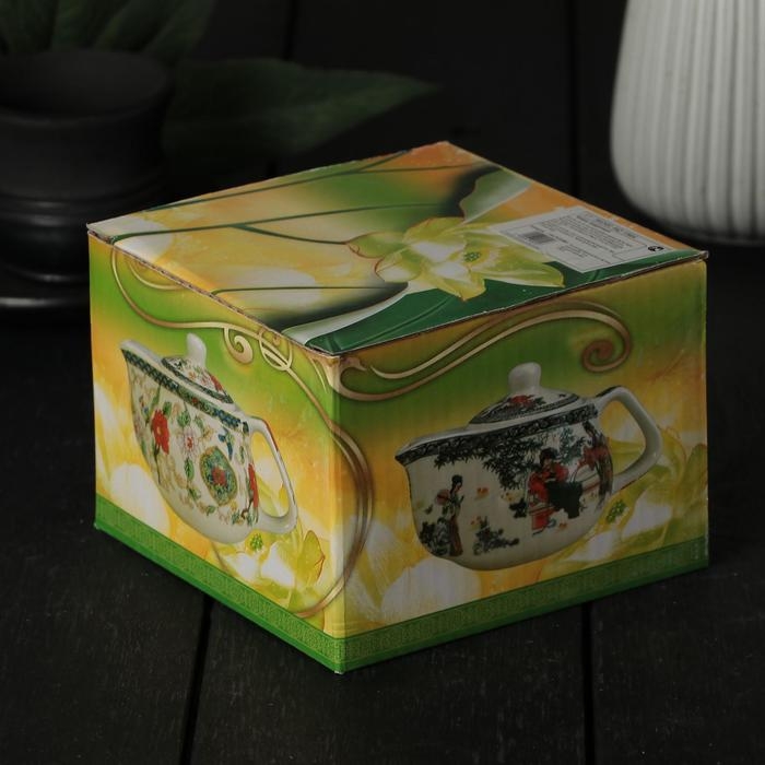 Чайник заварочный «Весеннее цветение», 200 мл , с металлическим ситом, цвет зеленый Чайник заварочный «Весеннее цветение», 200 мл , с металлическим ситом, цвет зеленый