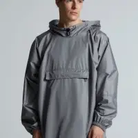 Дождевик-анорак Hard Work, укороченный, серый, единый размер