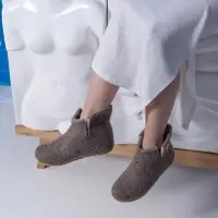 Домашние валенки Wild, серо-коричневые (натуральные), размер 39