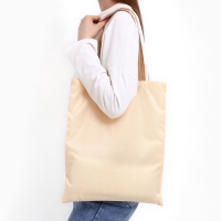 Шопер однотонный, 35х0.5х40 см, текстиль, без подклада, бежевый Шопер однотонный, 35х0.5х40 см, текстиль, без подклада, бежевый