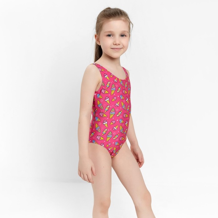 Купальник слитный, цвет розовый/мороженое, рост 128 см Купальник слитный, цвет розовый/мороженое, рост 128 см