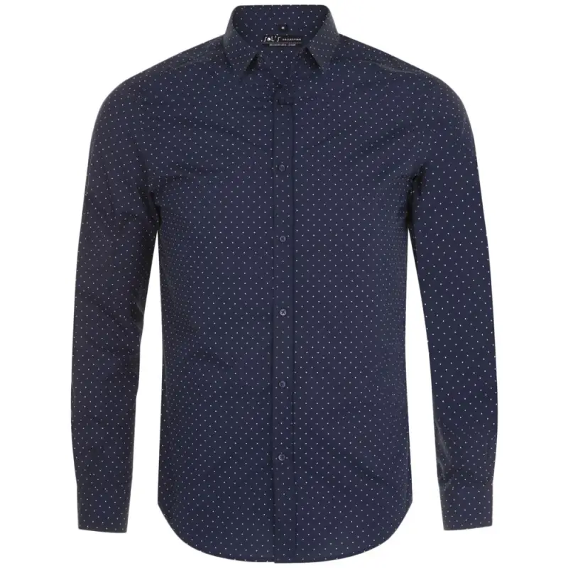 Рубашка мужская Becker Men, темно-синяя с белым, размер S Рубашка мужская Becker Men, темно-синяя с белым, размер S